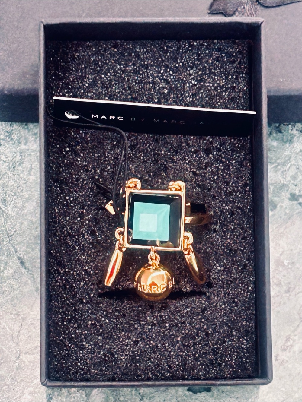 Marc by Marc Jacobs Stacked Figure Block
Ring - Dusty Jade Green - NWT Size 7 - Picture 8 of 13